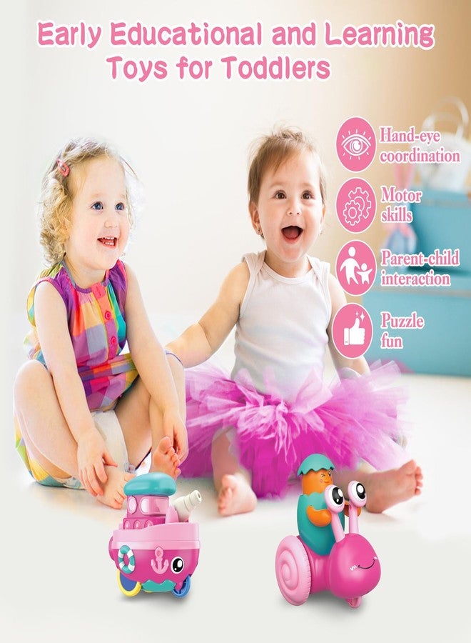 vusum Toddler Toys for 1 Year Old Girl,Press to Go Car Baby Toys 6-12-18 Months,1 Year Old Girl Gifts Push Toy Cars for Toddlers 1-3,1 2 3 4 Year Old Boy Girls Toys First Birthday Gifts Christmas Boat - Image 2